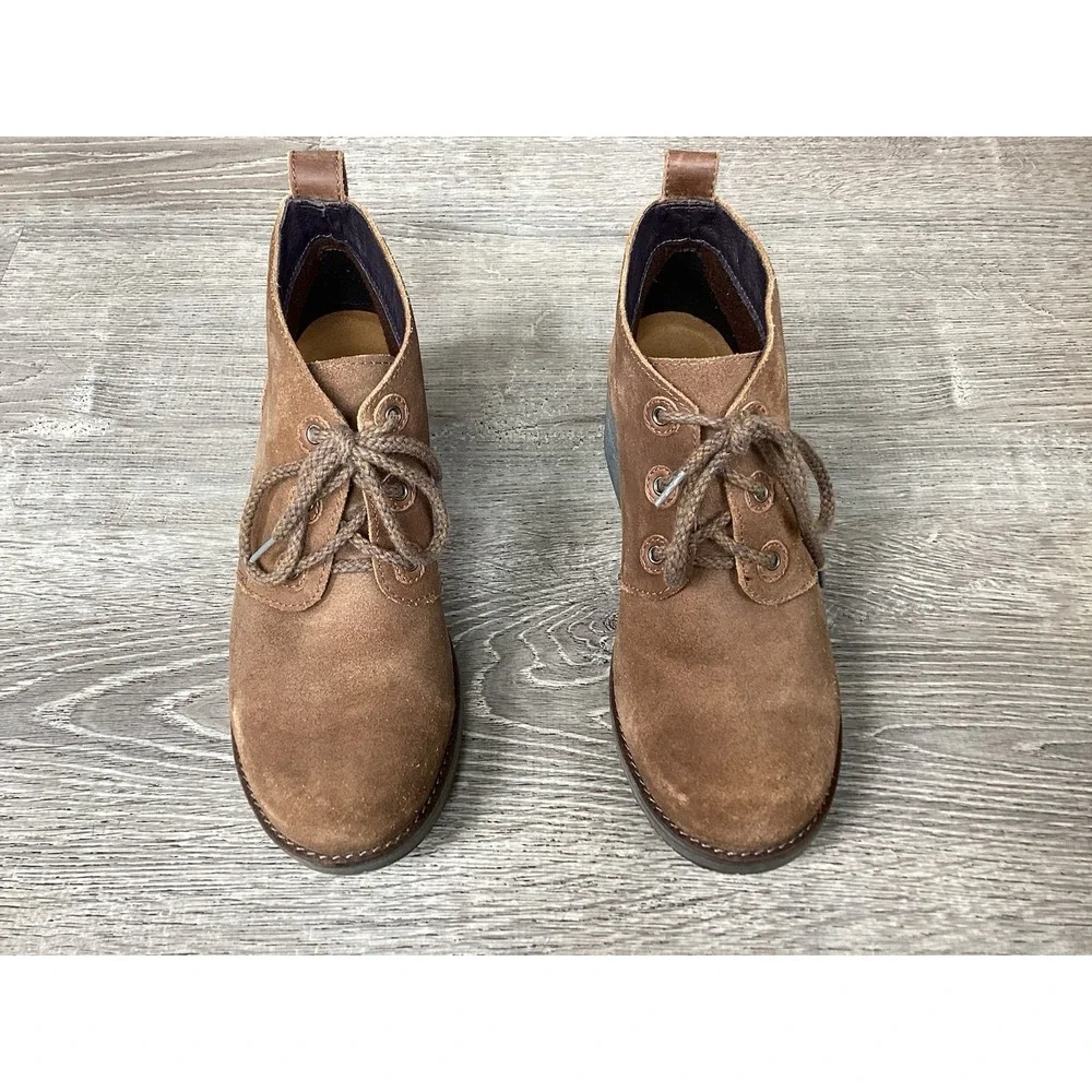 NAOT Womens 7 Love Brown Suede Lace Up Bootie Ankle Boot Size EU 38